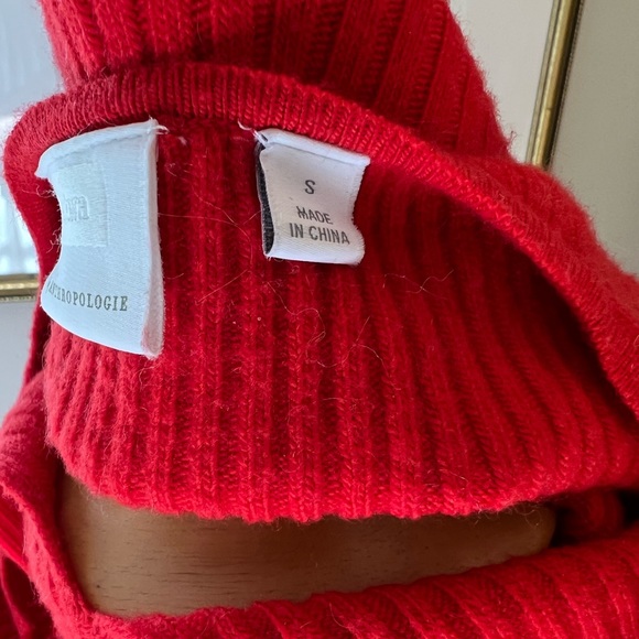 ANTHROPOLOGY ett:twa sexy red ribbed vneck tunic NWOT - Picture 7 of 8